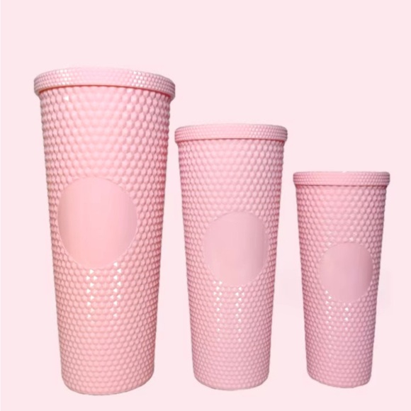 ⭐️NEW⭐️Set of 3 Pink Studded Tumblers •400ml, 700ml, 1100ml •Leakproof - Picture 5 of 5